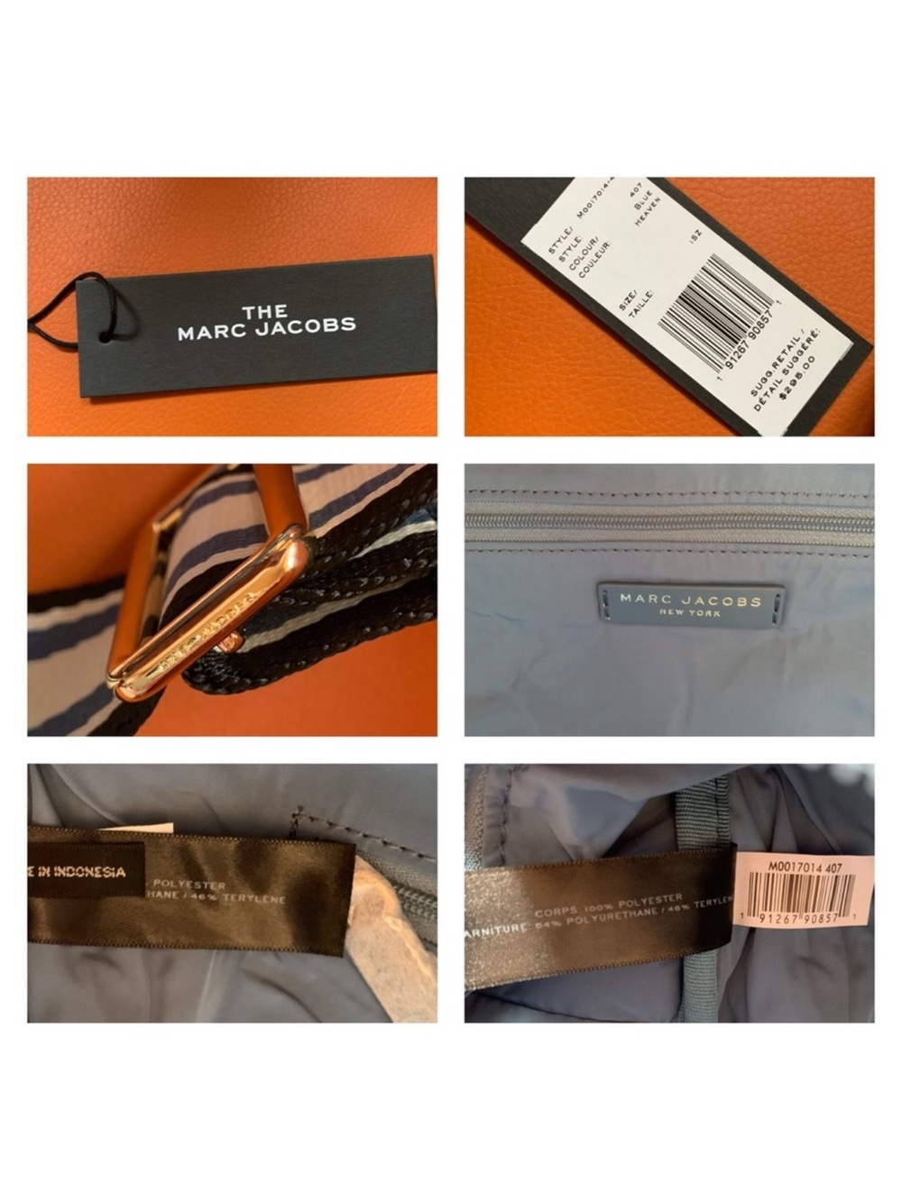 New! Marc Jacobs Quilted Nylon Weekender Sports Travel Duffel Bag in Blue Haven - Picture 12 of 12